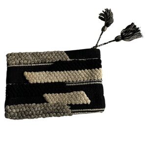 Wilfred Black and Tan Textured Clutch